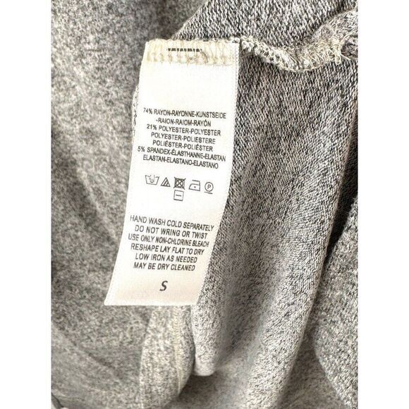 Anthropologie Postmark Long-Sleeve Grey Crewneck Sweater w/ Ruffles Sz S EUC - Picture 6 of 9